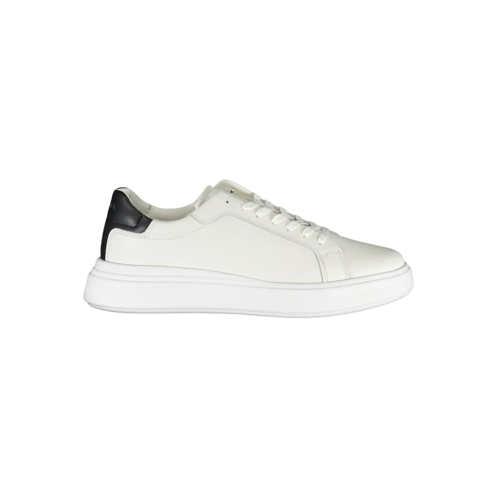 Calvin Klein Sleek White Sneakers with Contrast Men's Accents