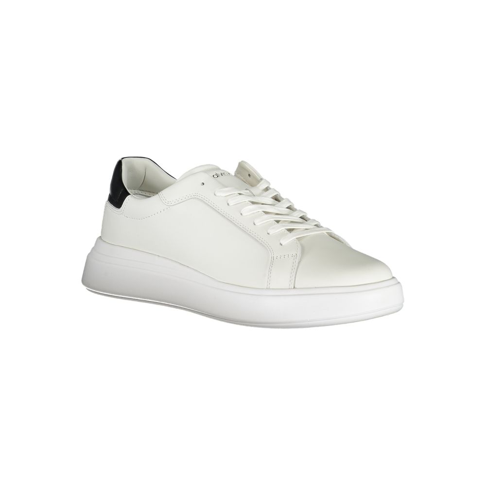 Calvin Klein Sleek White Sneakers with Contrast Men's Accents