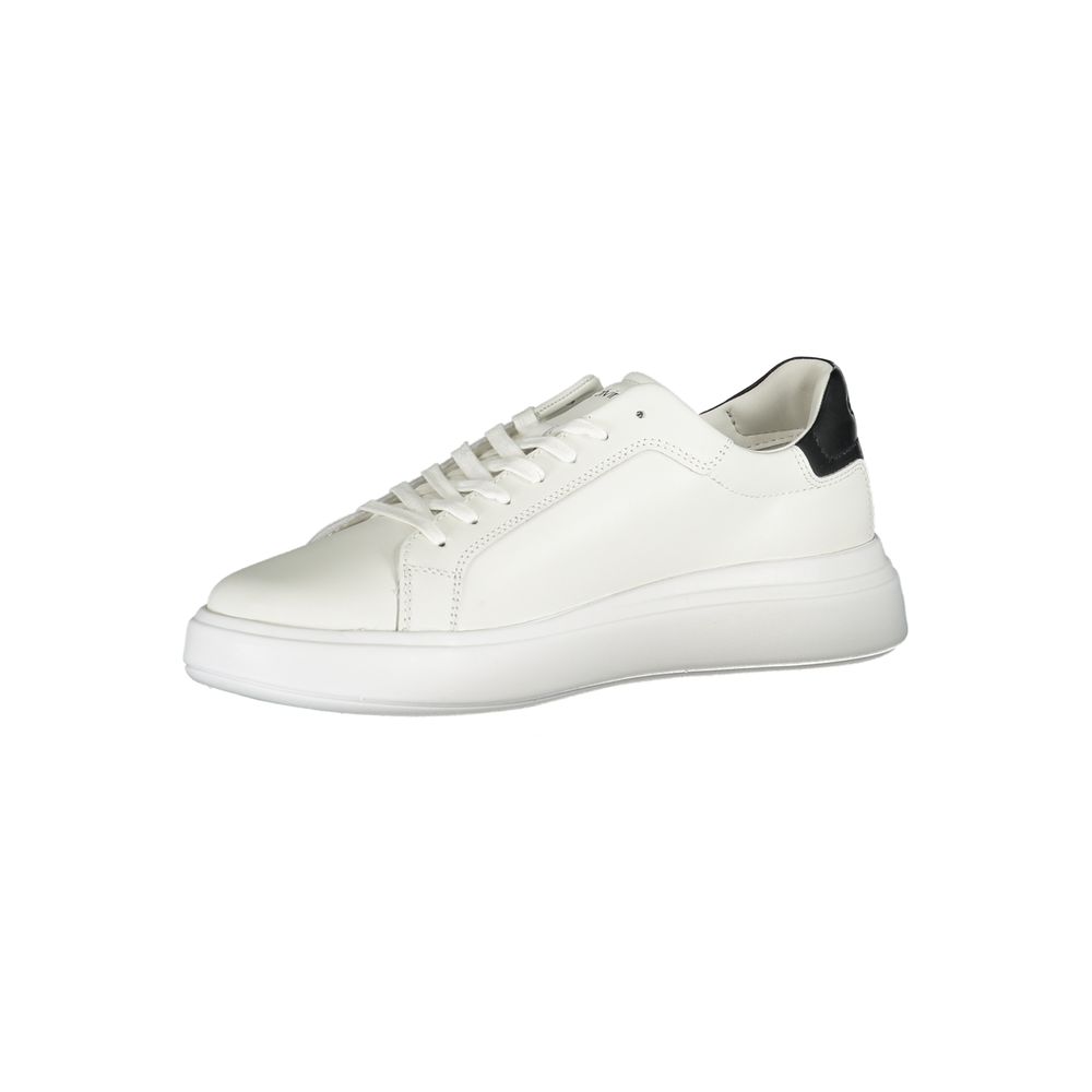 Calvin Klein Sleek White Sneakers with Contrast Men's Accents