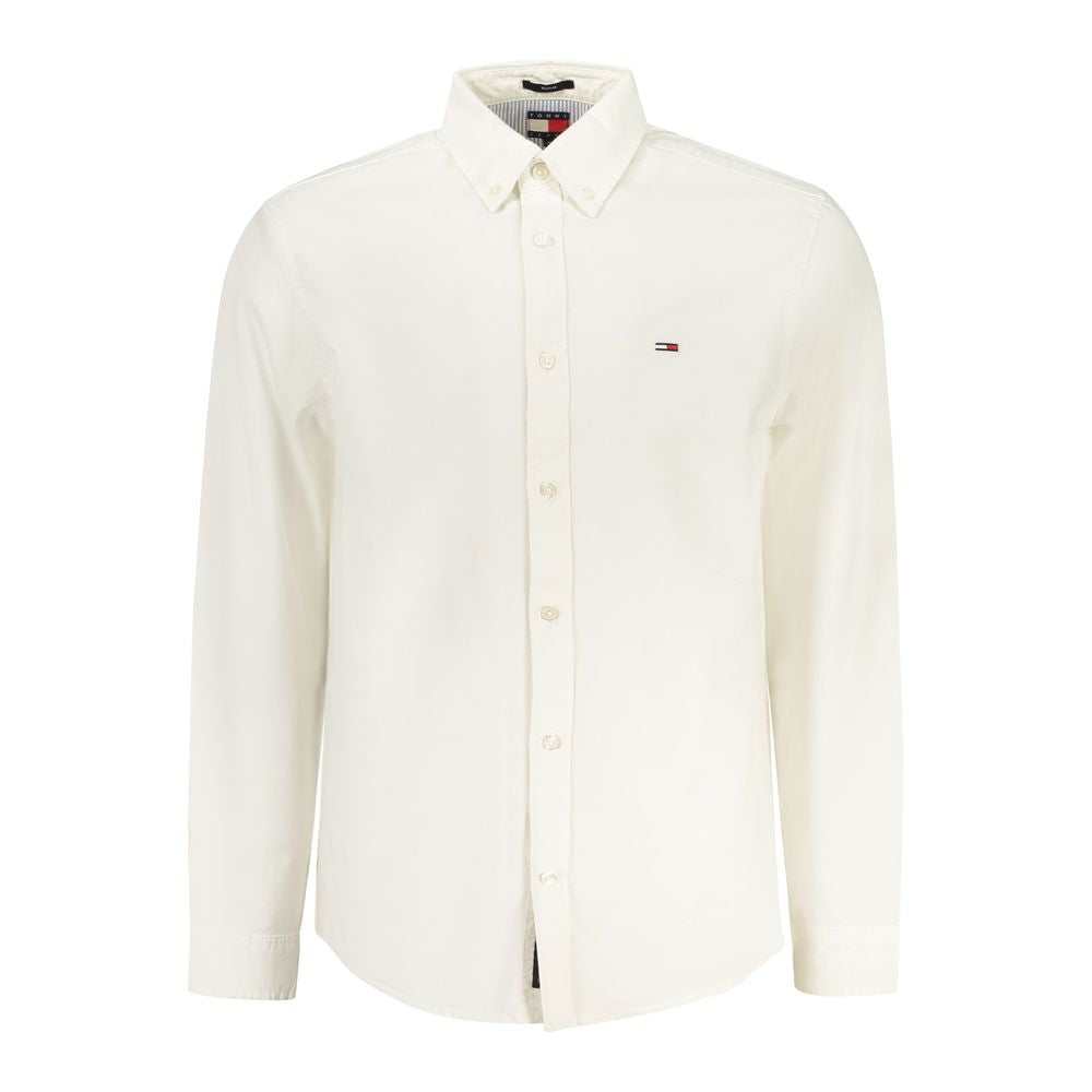 Tommy Hilfiger White Cotton Men Men's Shirt