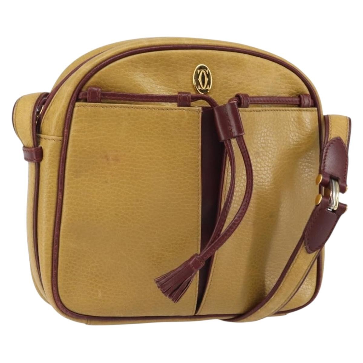 Cartier Tasseled Must De Cartier Leather Yellow Leather Shoulder Bag Bag (Pre-Owned)