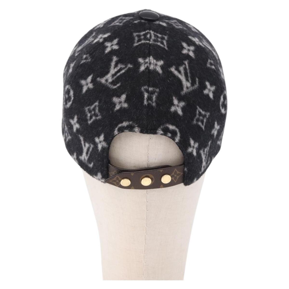 Louis Vuitton Carry On Baseball Cap Monogram Wool And Leather Black Wool Head Accessory Accessory (Pre-Owned)