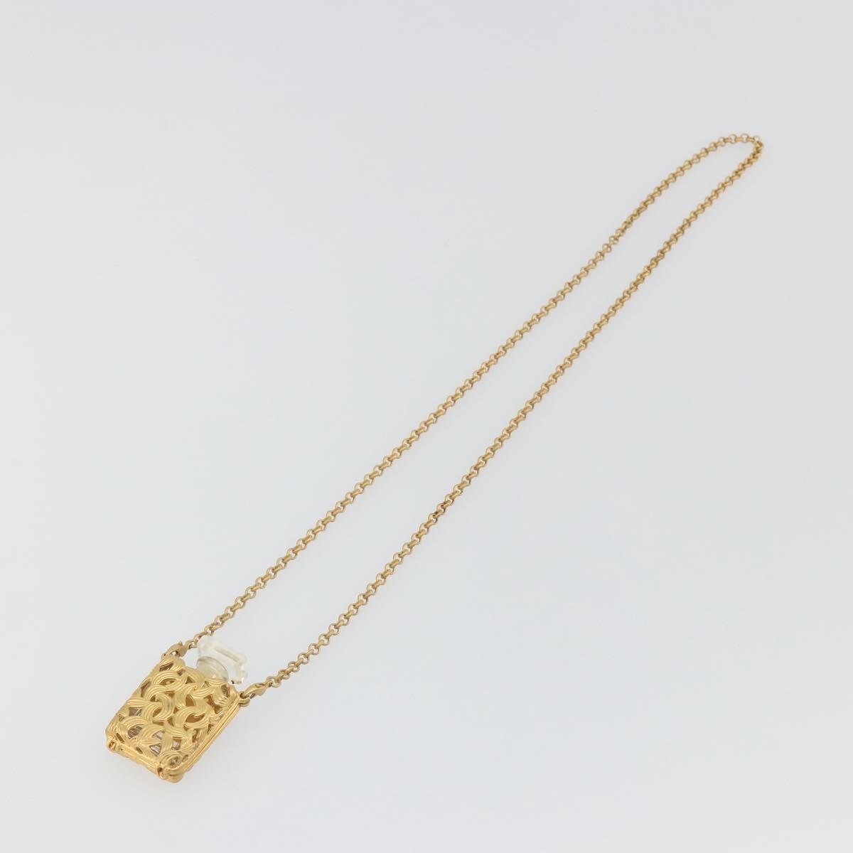 Chanel Cc No.5 Perfume Bottle Pendant Metal Gold Metal Necklace Jewelry (Pre-Owned)