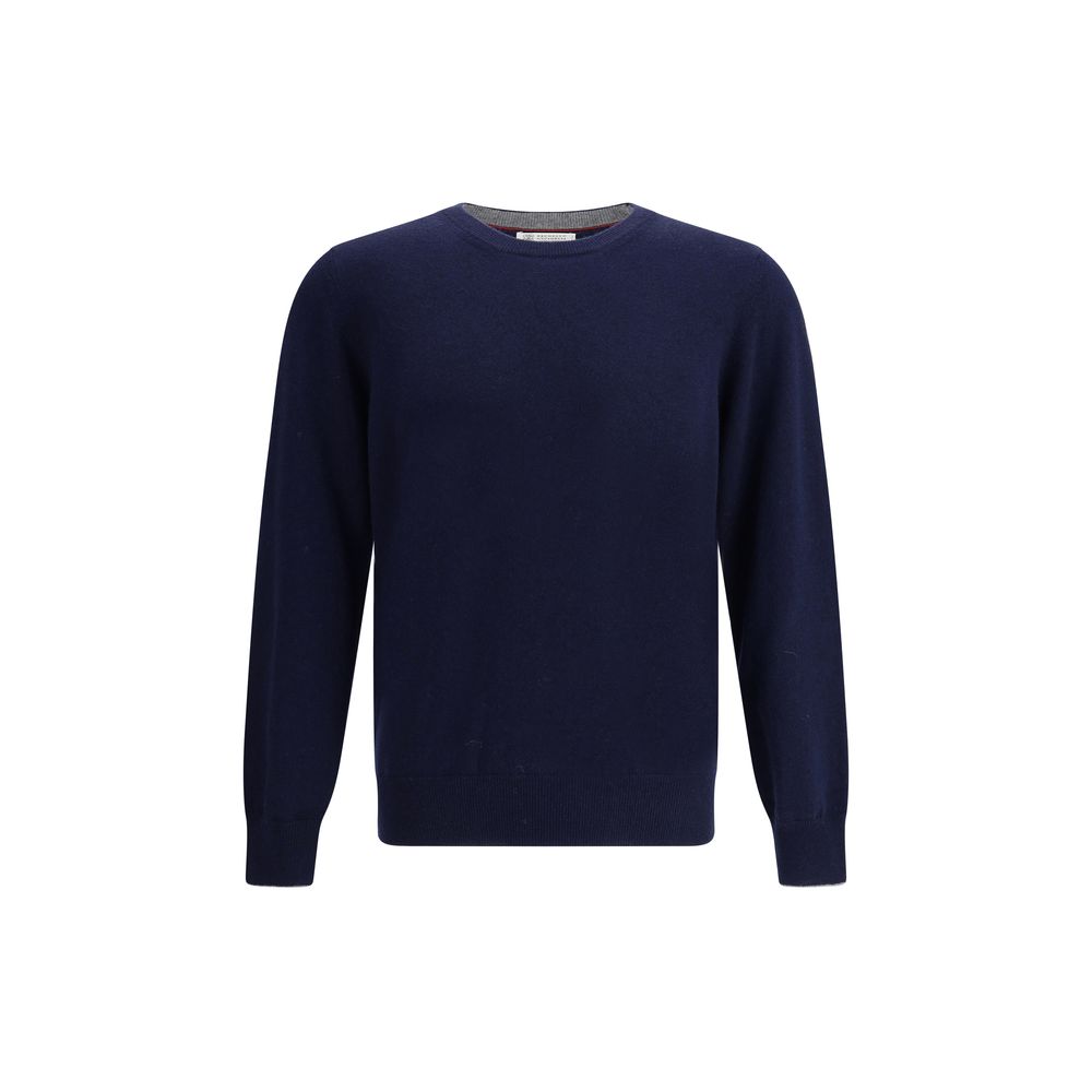 Brunello Cucinelli Blue Cashmere Men's Sweater