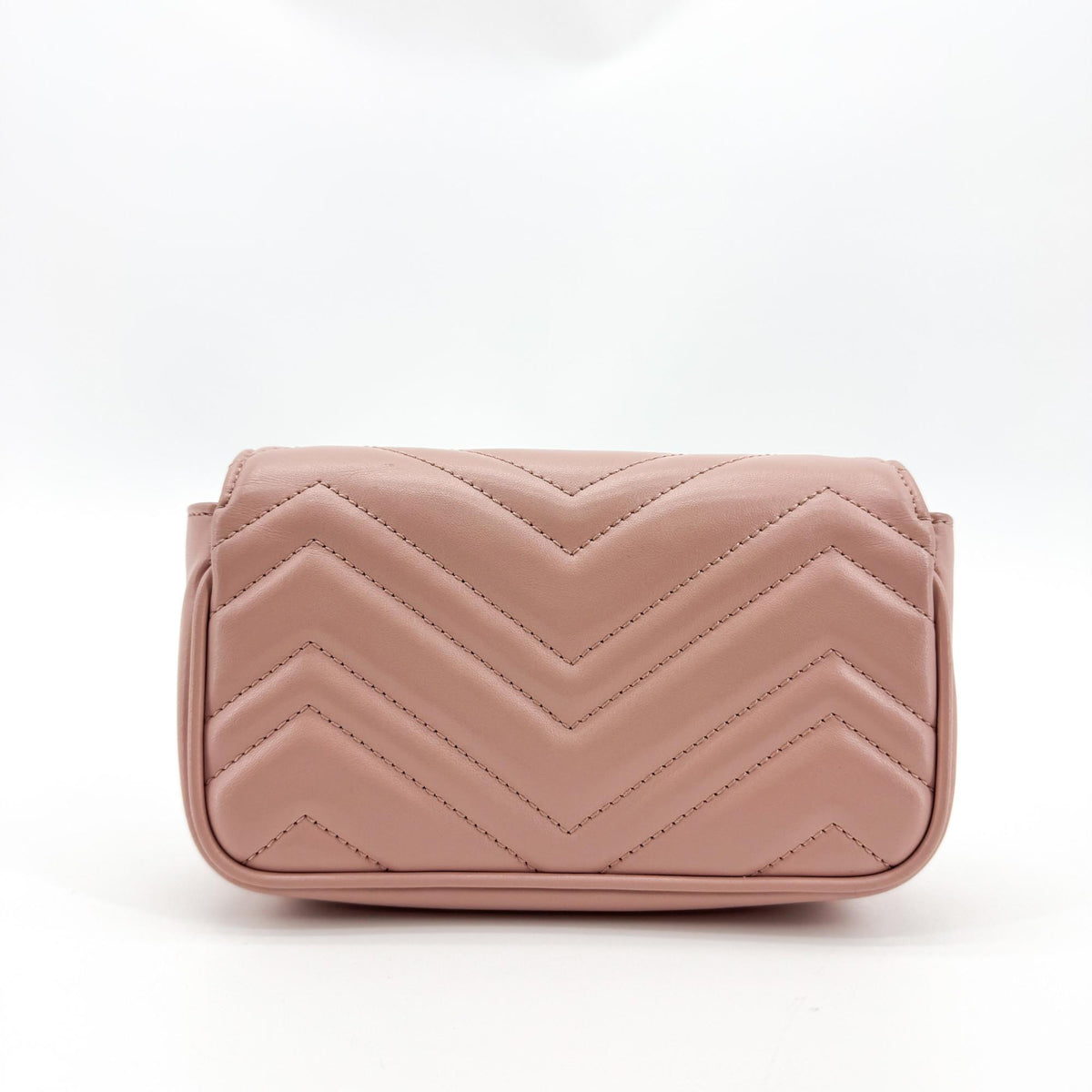 Gucci Gg Marmont Flap Matelasse Leather Pink Leather Handbag (Pre-Owned)