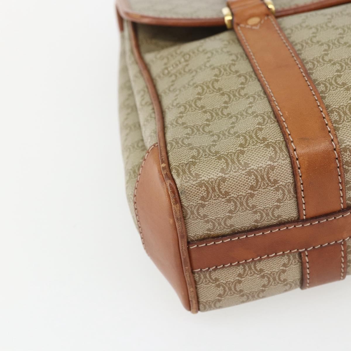 Celine Vintage Macadam Canvas And Leather Beige Canvas Handbag (Pre-Owned)