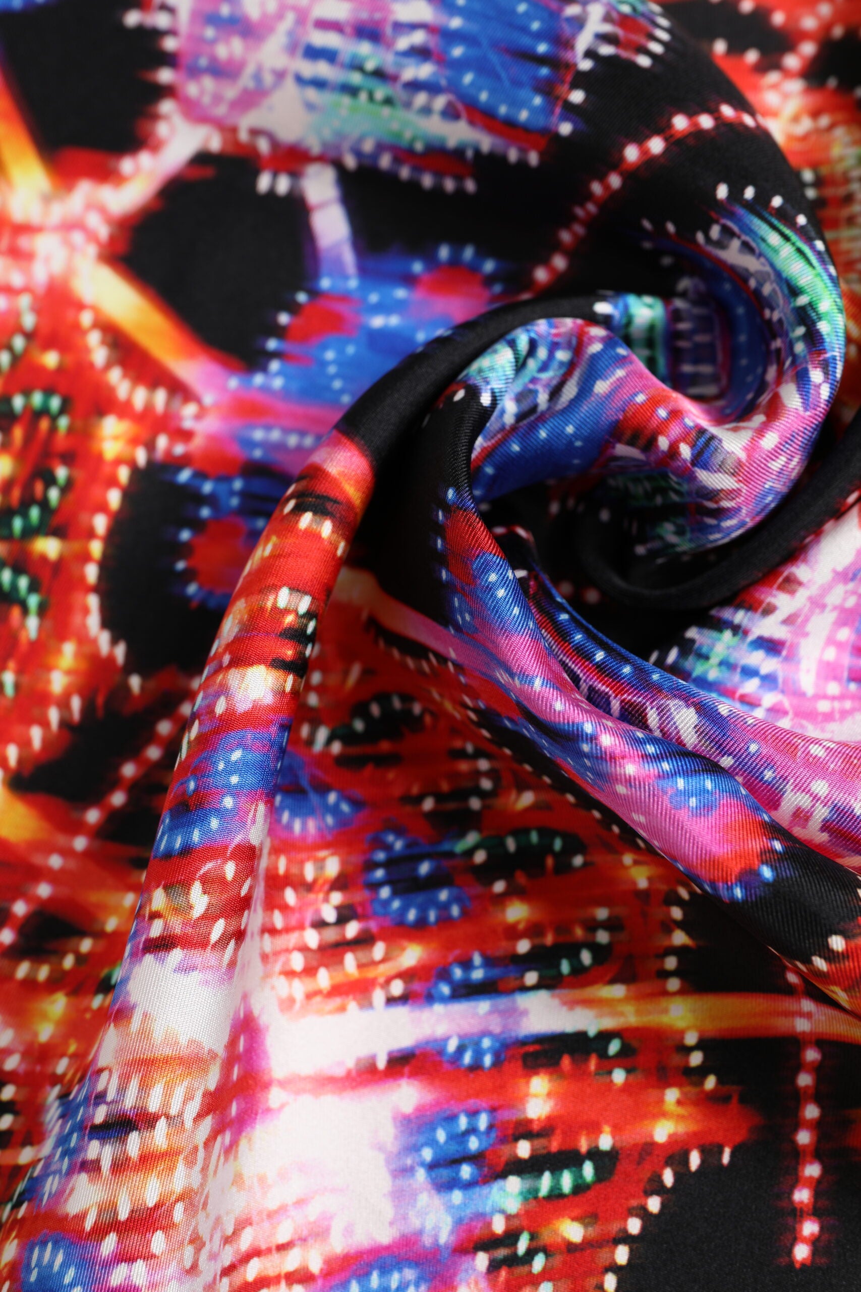 Dolce & Gabbana Black Multicolor Print Square Foulard Men's Scarf