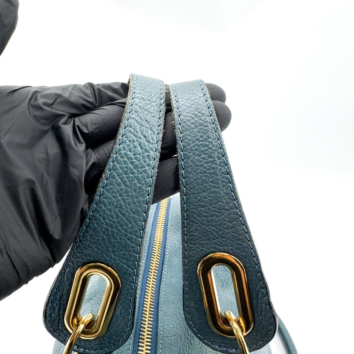 Chloe Paraty Quilted Leather Blue Leather Handbag (Pre-Owned)