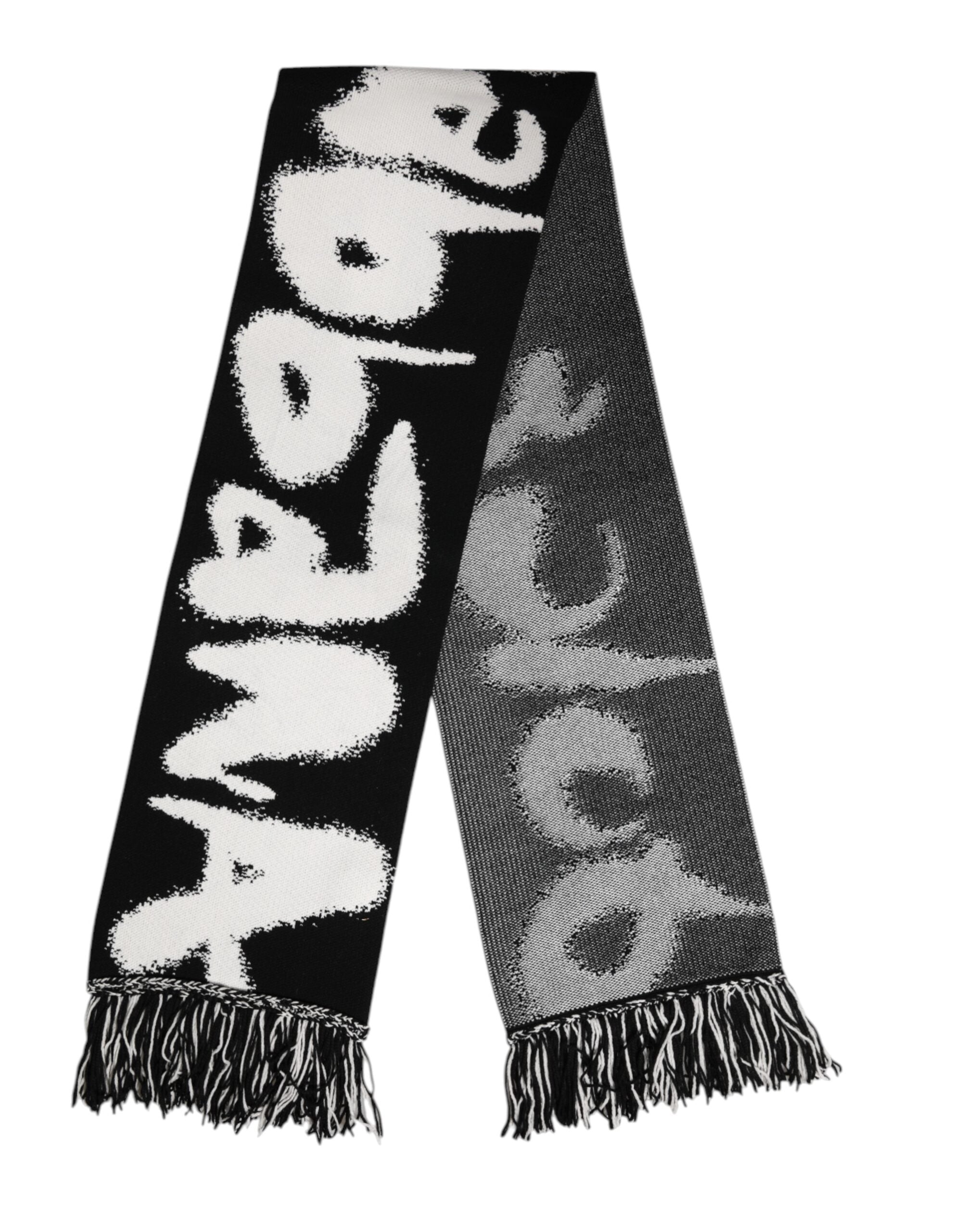Dolce & Gabbana Black Logo Neck Warmer Wrap Men Shawl Men's Scarf
