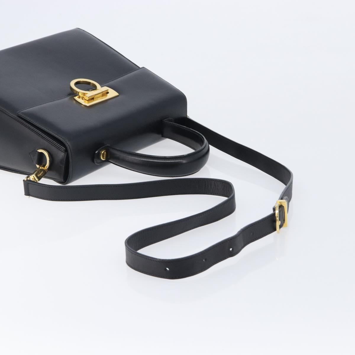 Salvatore Ferragamo Convertible Top Handle Leather Black Leather Handbag (Pre-Owned)