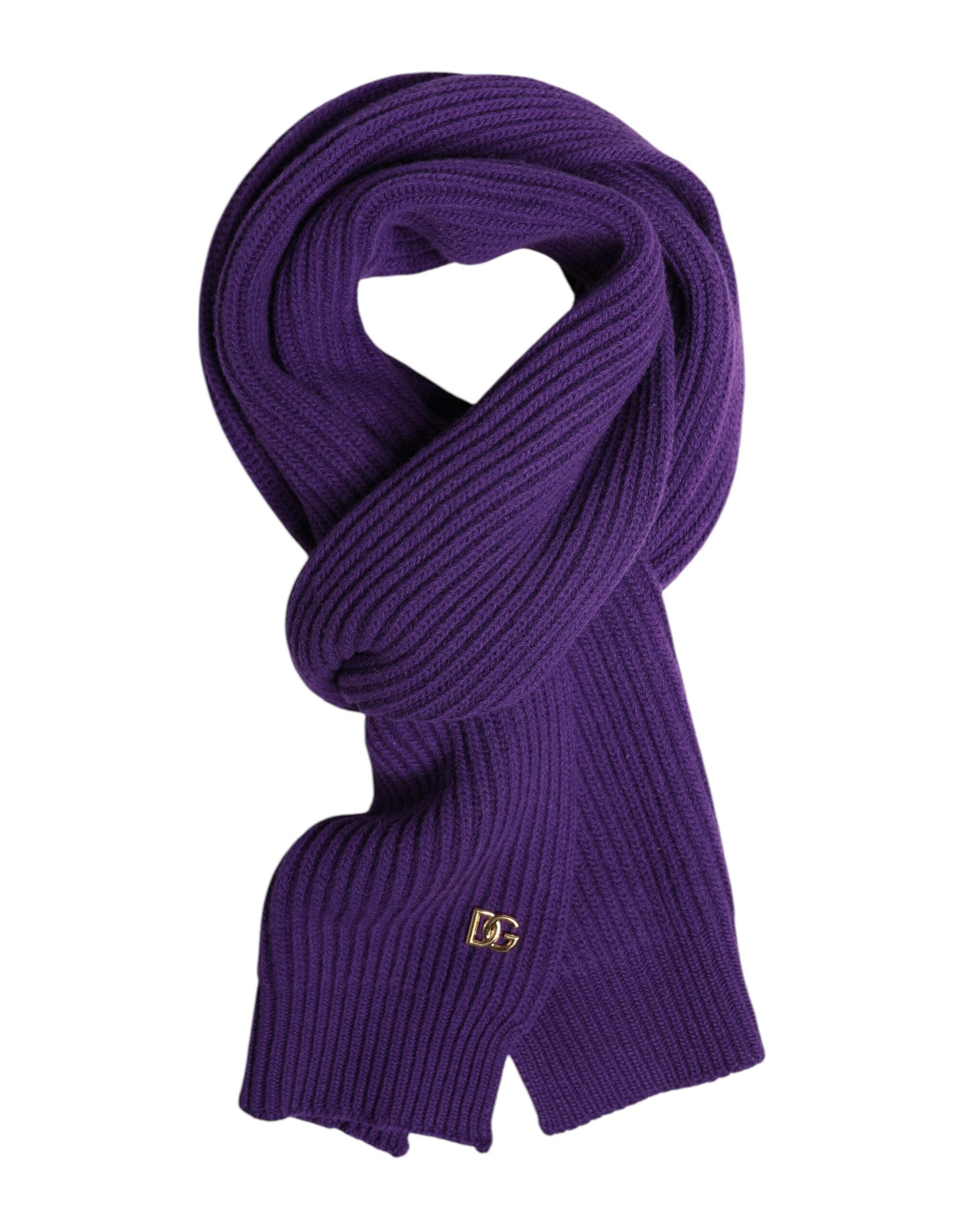 Dolce & Gabbana Purple DG Logo Neck Warmer Wrap Shawl Men's Scarf