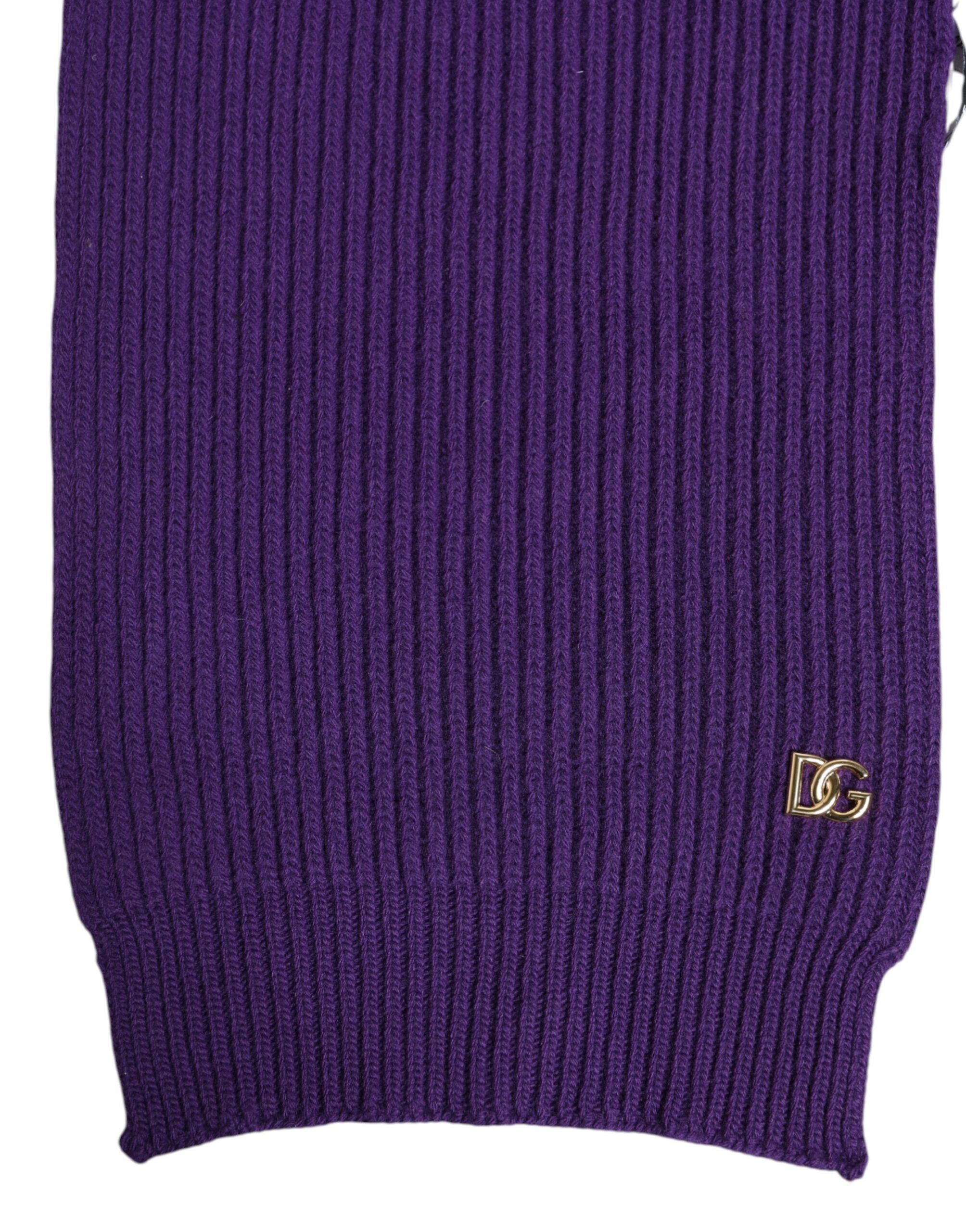 Dolce & Gabbana Purple DG Logo Neck Warmer Wrap Shawl Men's Scarf