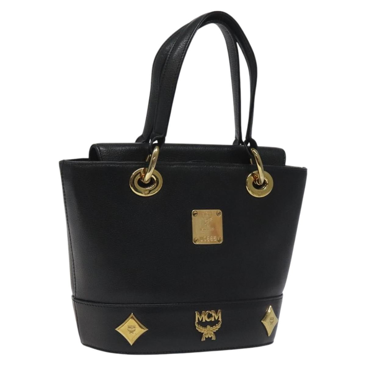 MCM Vintage Leather Black Leather Handbag (Pre-Owned)