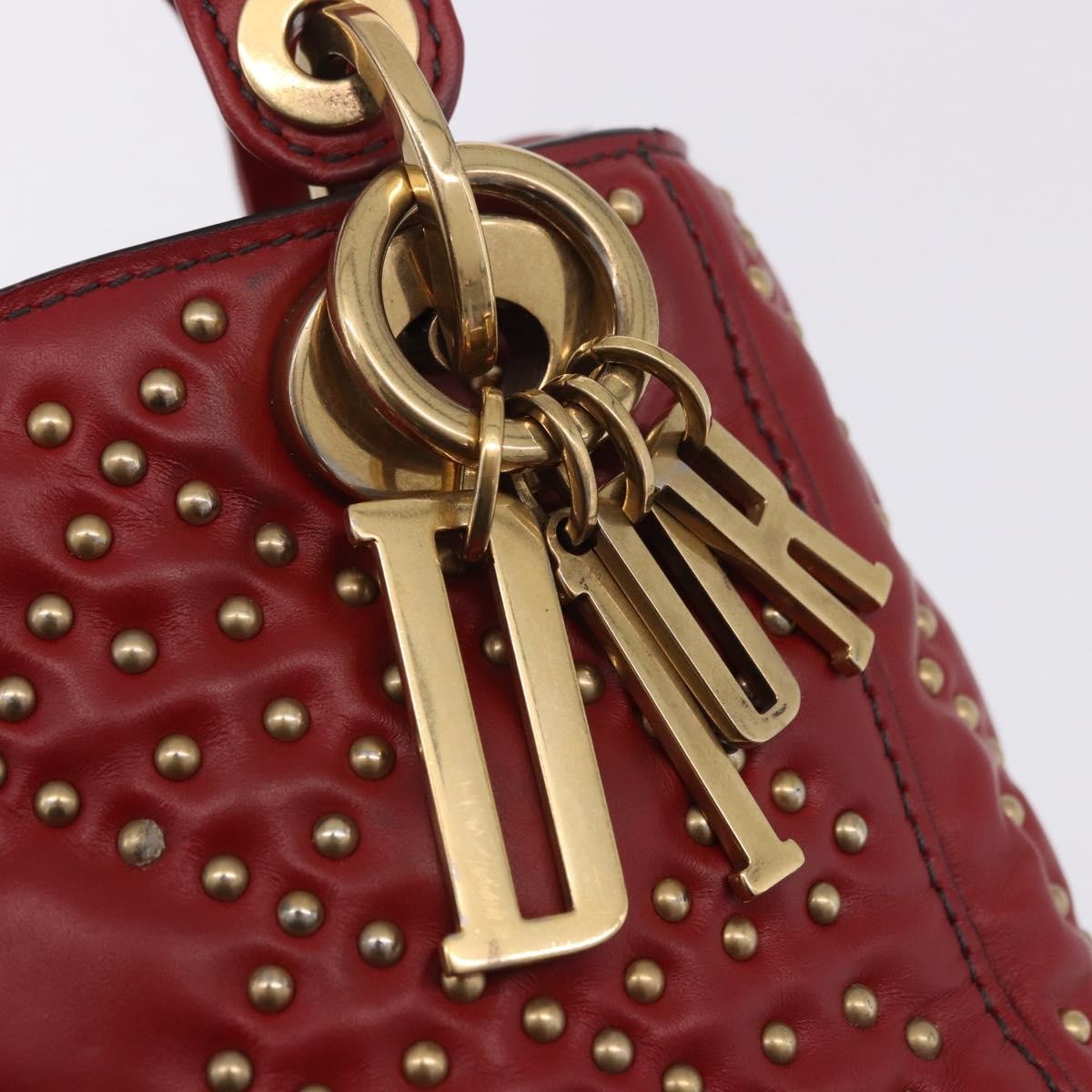 Christian Dior Lady Dior Red Leather Handbag (Pre-Owned)