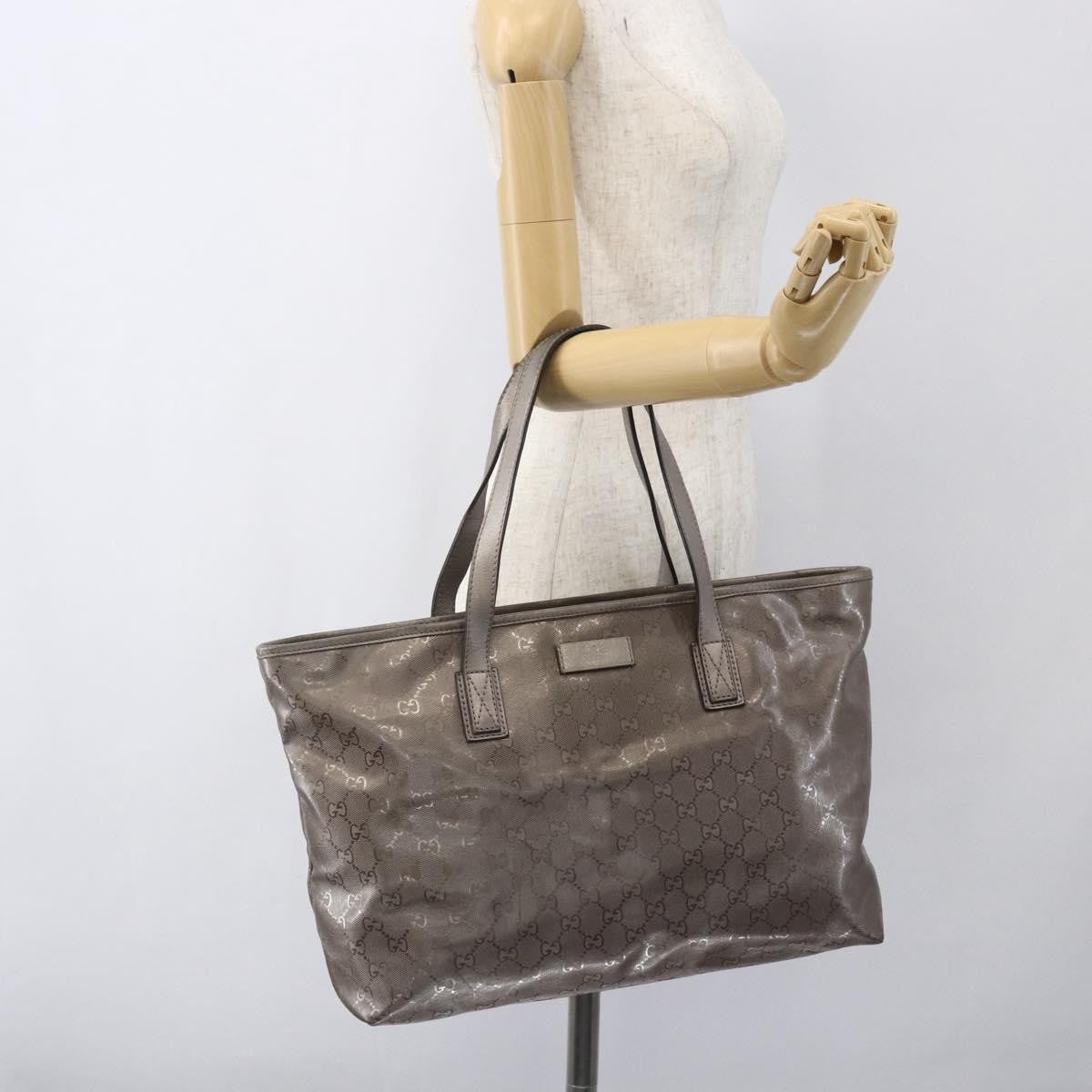 Gucci Plus Tote Gg Imprime Silver Pvc Tote Bag Bag (Pre-Owned)