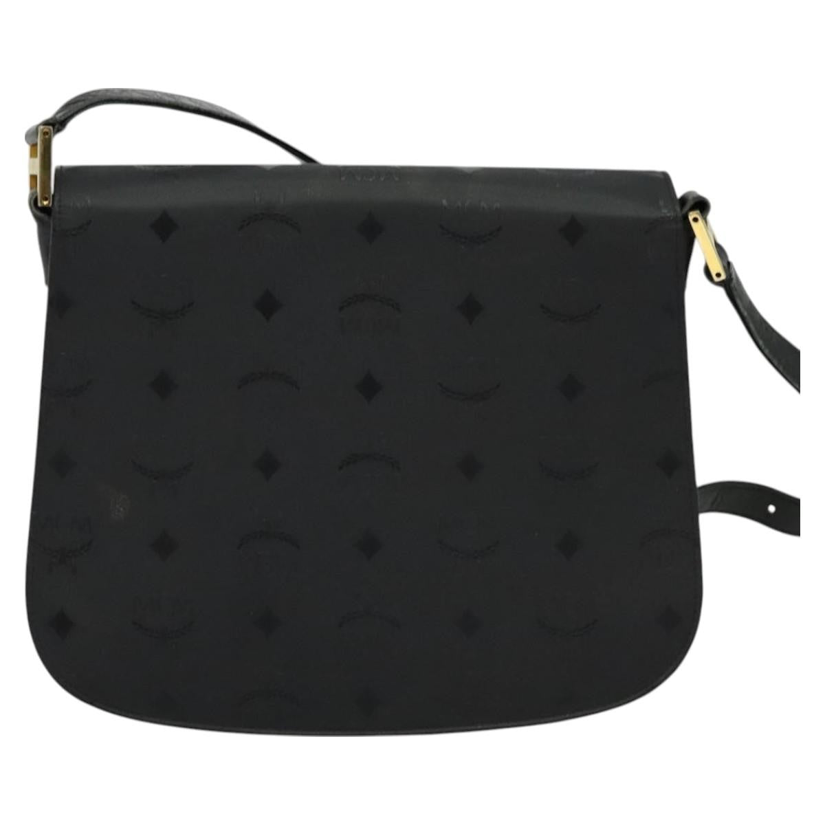 MCM Vintage Leather Black Canvas Handbag (Pre-Owned)