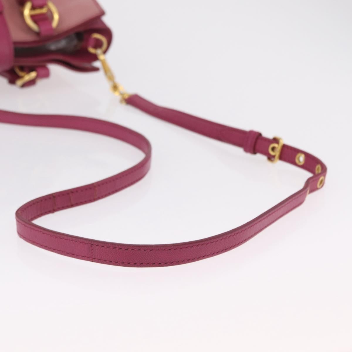 Miu Miu Madras Convertible Lock Leather Pink Leather Tote Bag Bag (Pre-Owned)