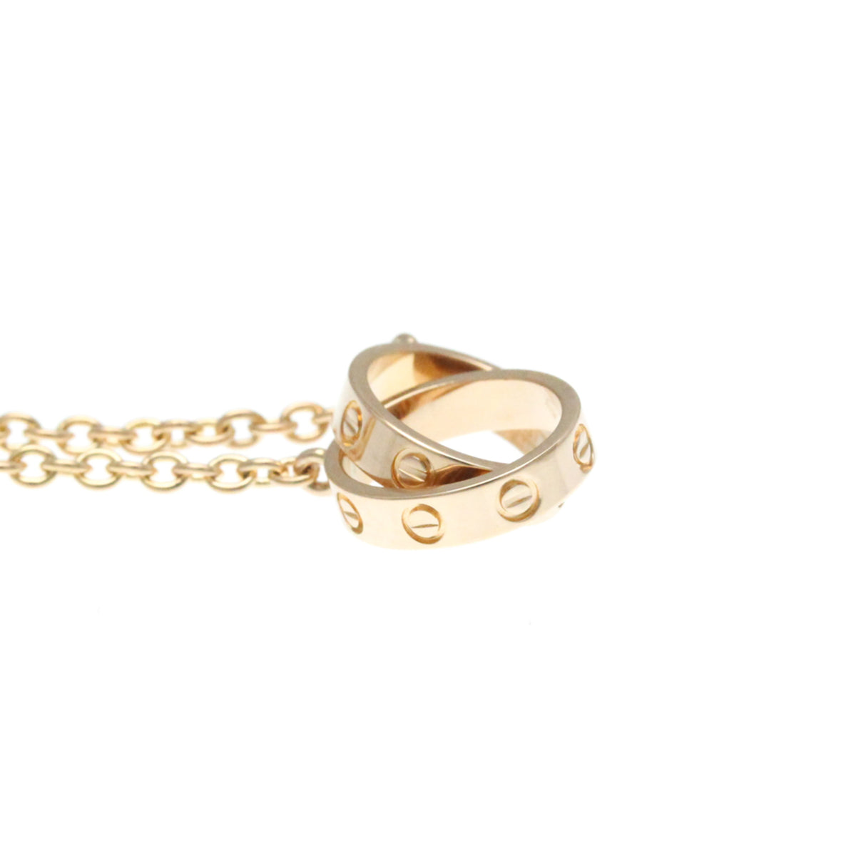 Cartier Love Interlocking 18K Rose Gold Gold Pink_Gold Necklace Jewelry (Pre-Owned)
