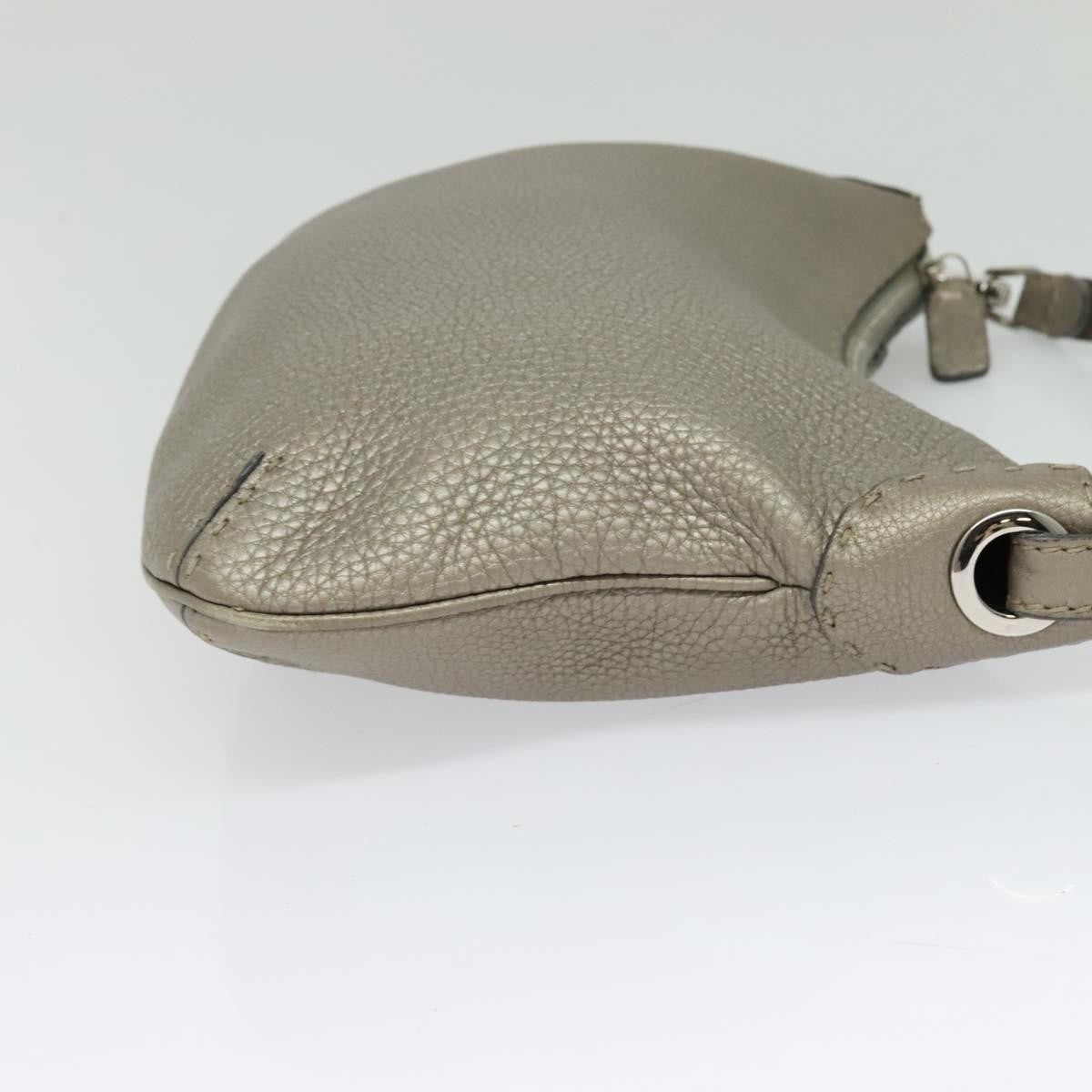 Fendi Selleria Leather Gray Leather Shoulder Bag Bag (Pre-Owned)