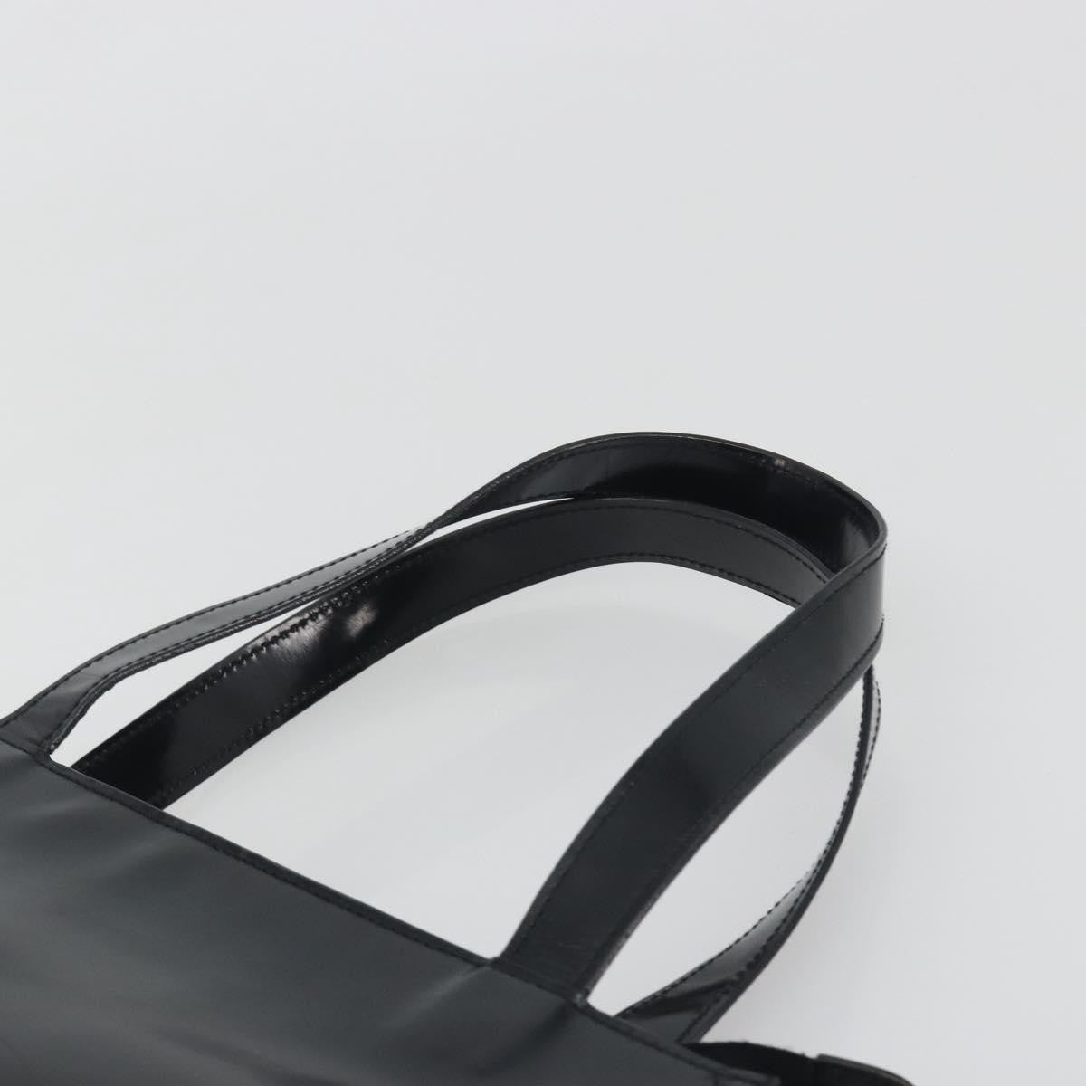 Chanel Vintage Embossed Logo Shoulder Patent Black Patent_Leather Tote Bag Bag (Pre-Owned)