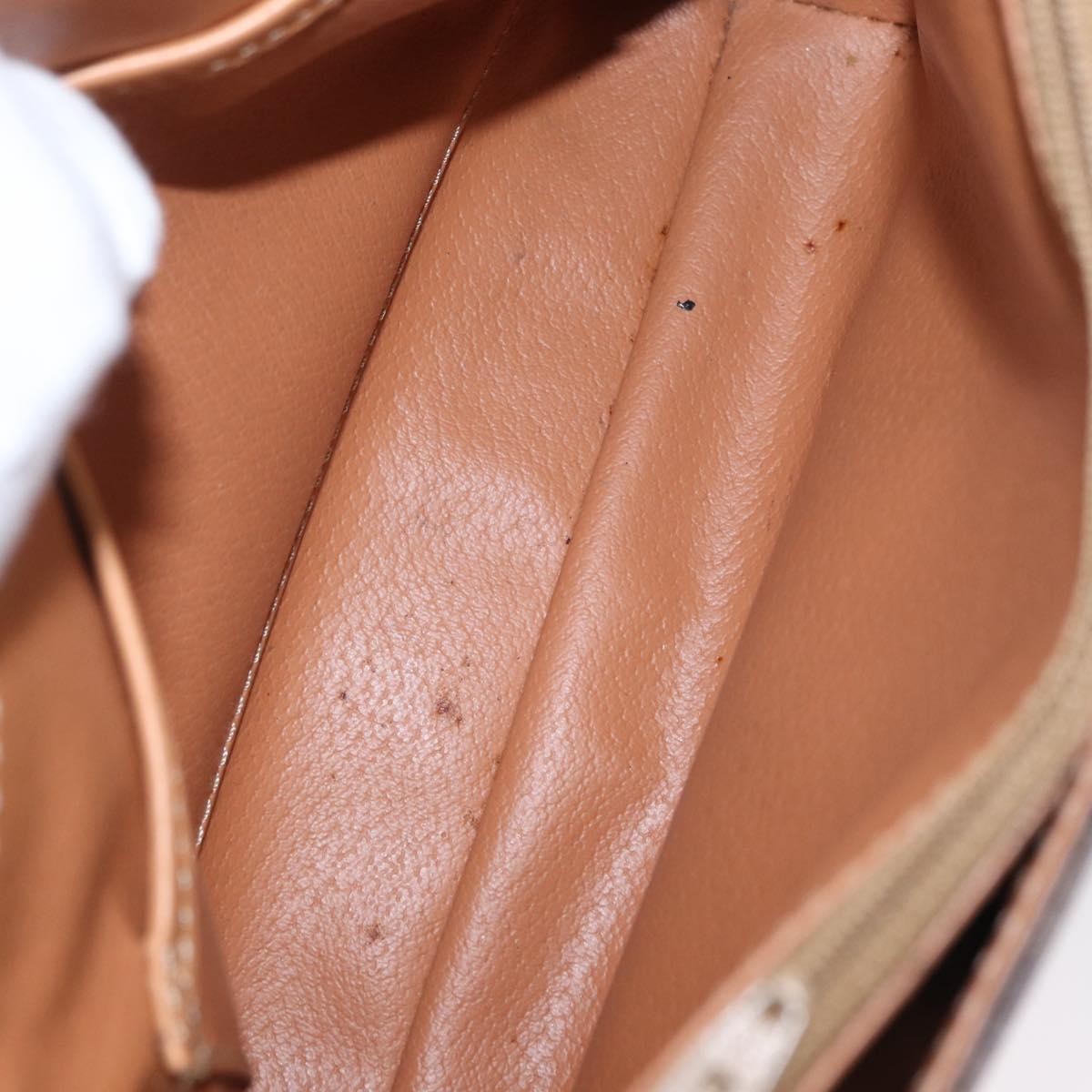 Celine Vintage Macadam Canvas And Leather Brown Canvas Shoulder Bag Bag (Pre-Owned)