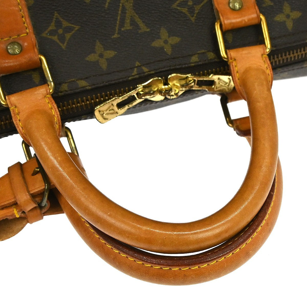 Louis Vuitton Keepall Bandoulière Monogram Brown Canvas Travel Bag Bag (Pre-Owned)