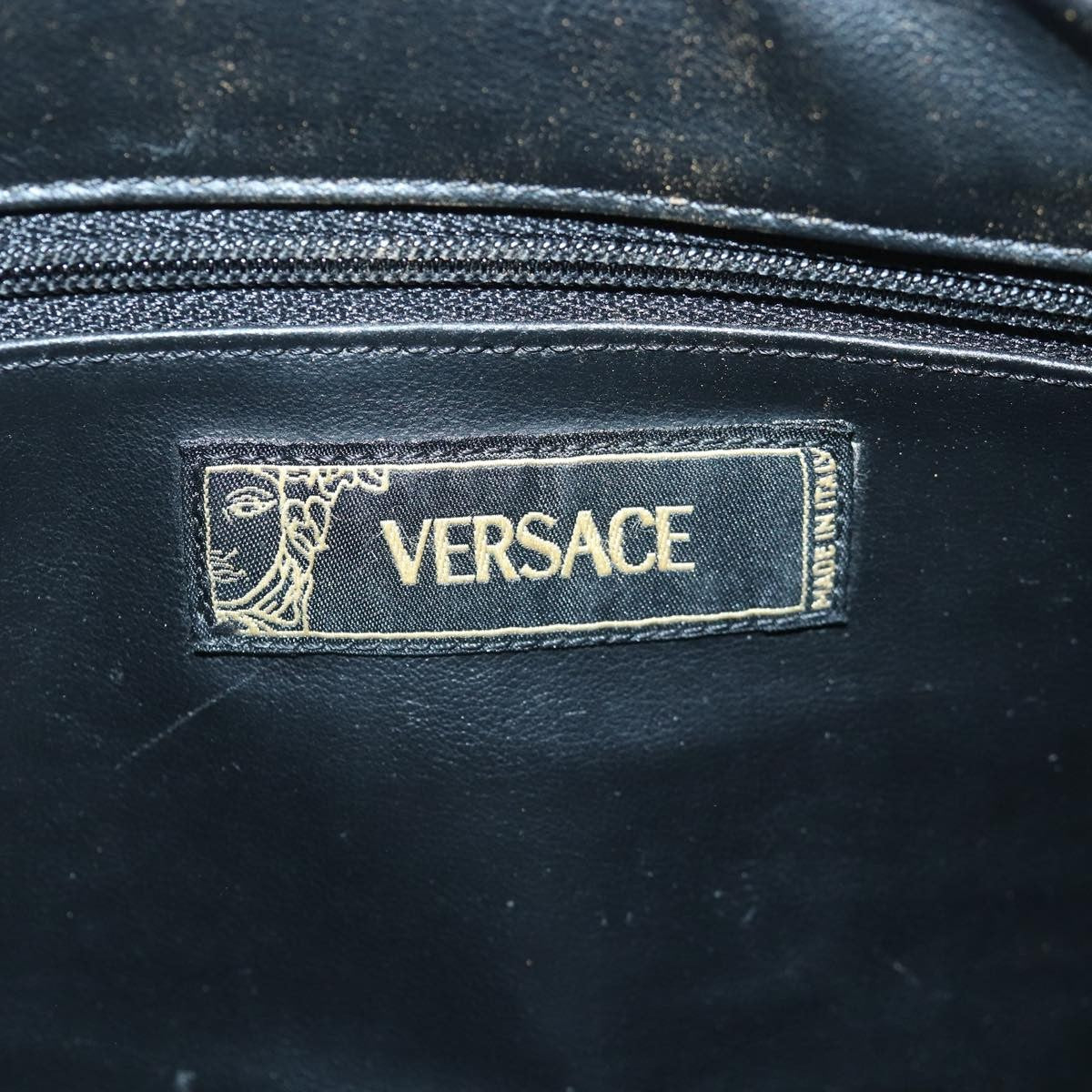 Versace Vintage Clutch Leather Black Leather Clutche & Pouche Bag (Pre-Owned)