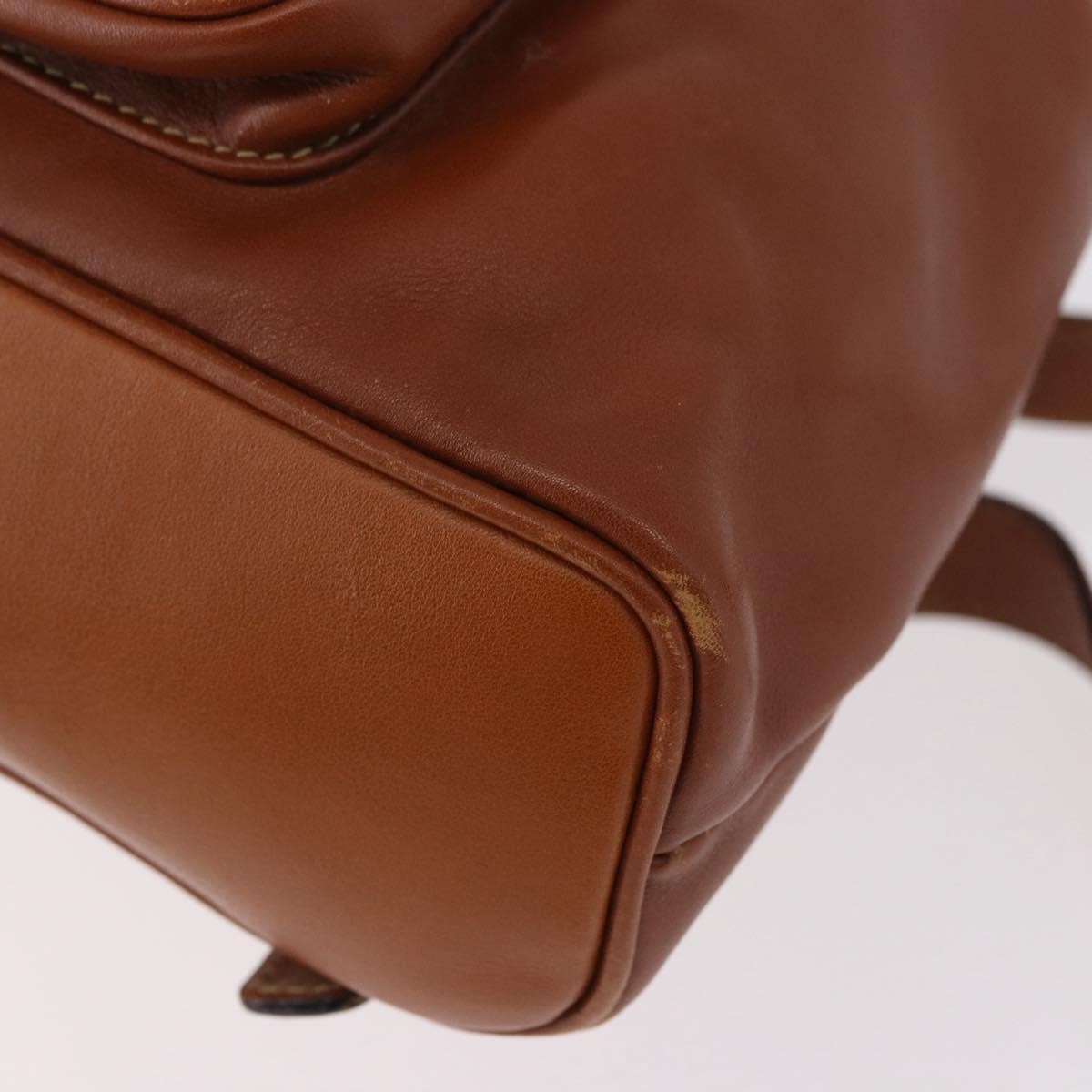 Gucci Vintage Bamboo Leather Brown Leather Backpack Bag (Pre-Owned)