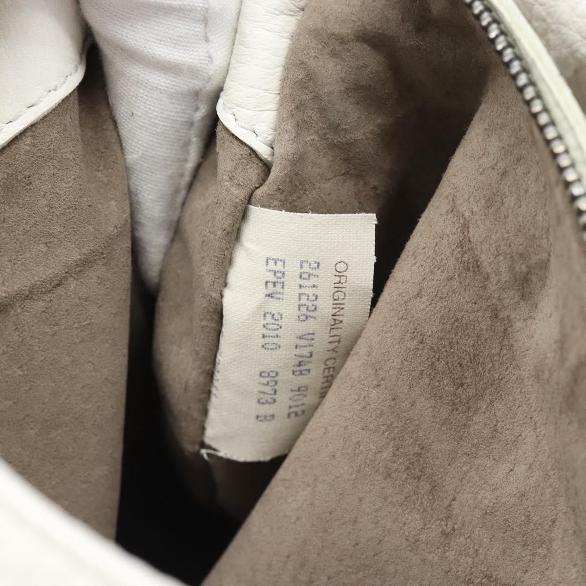 Bottega Veneta Belted Tote Intrecciato Nappa White Leather Tote Bag Bag (Pre-Owned)
