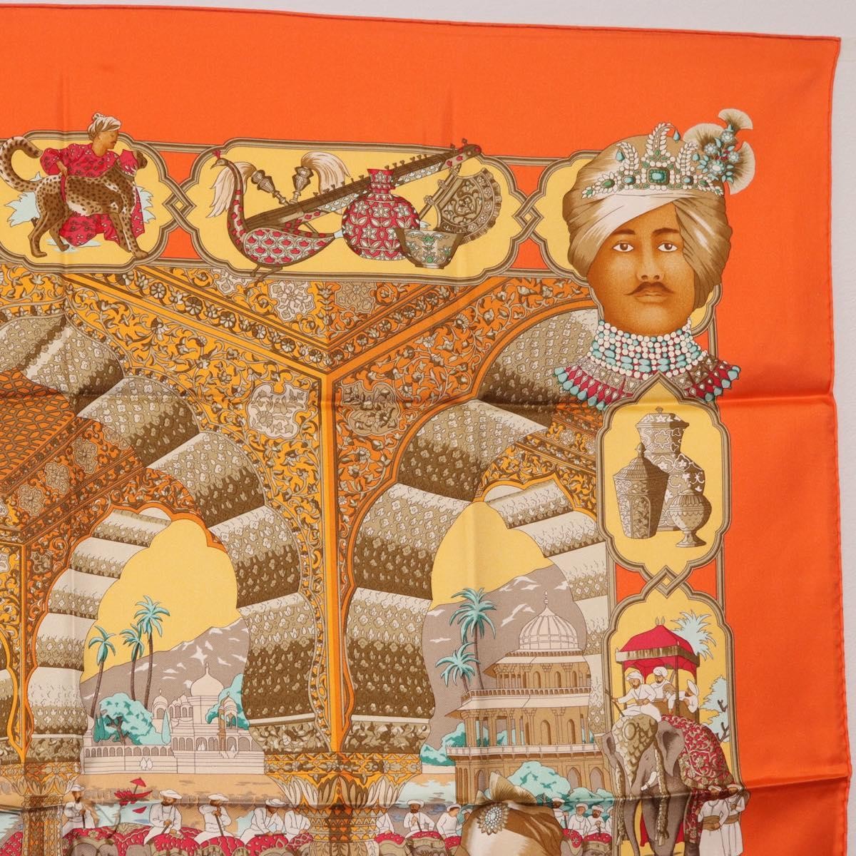Hermes Carré 90 Silk Multicolor Orange Silk Scarve & Shawl Accessory (Pre-Owned)