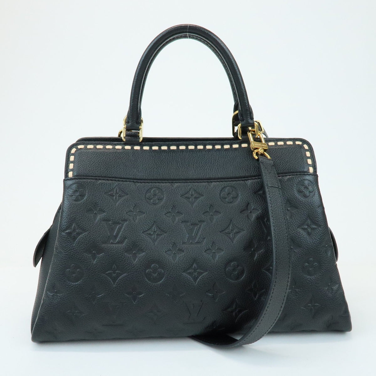 Louis Vuitton Vosges Whipstitch Monogram Empreinte Leather Black Leather Handbag (Pre-Owned)