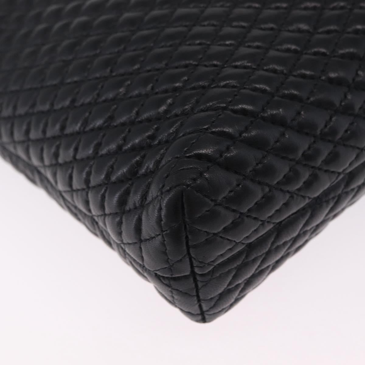 Bally Vintage Chain Quilted Leather Black Leather Shoulder Bag Bag (Pre-Owned)
