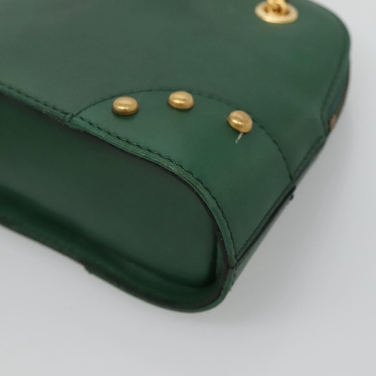 Celine Chain Vertical Quilted Lambskin Green Leather Shoulder Bag Bag (Pre-Owned)