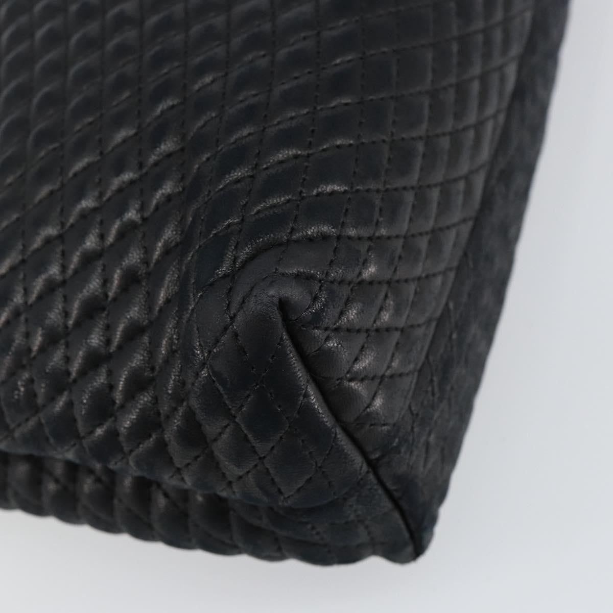 Bally Vintage Quilted Leather Black Leather Handbag (Pre-Owned)