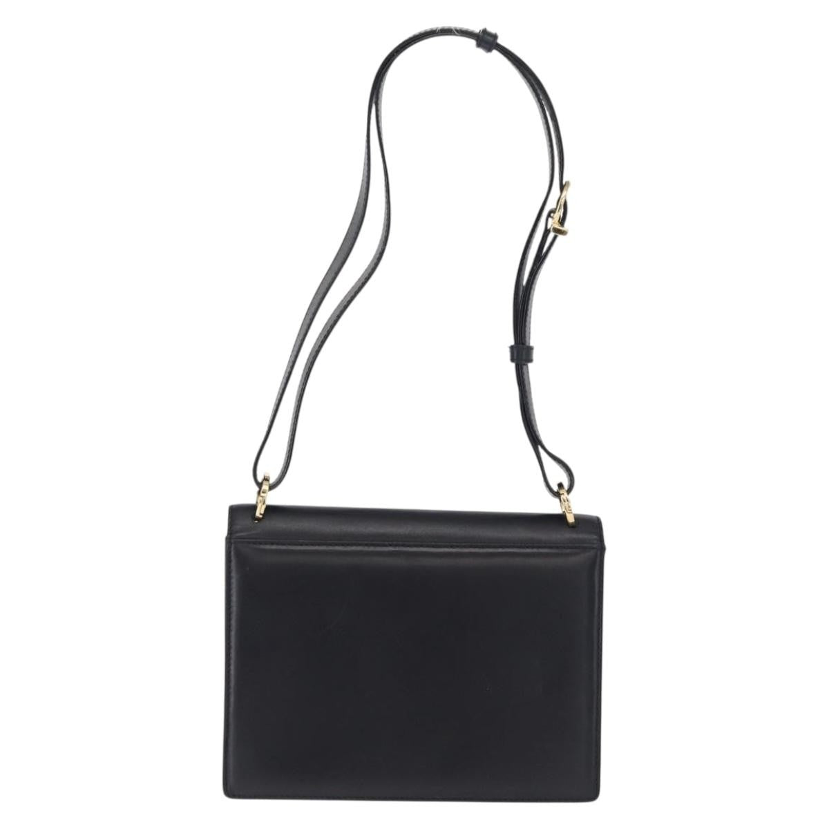 Salvatore Ferragamo Gancini Leather Navy Leather Shoulder Bag Bag (Pre-Owned)
