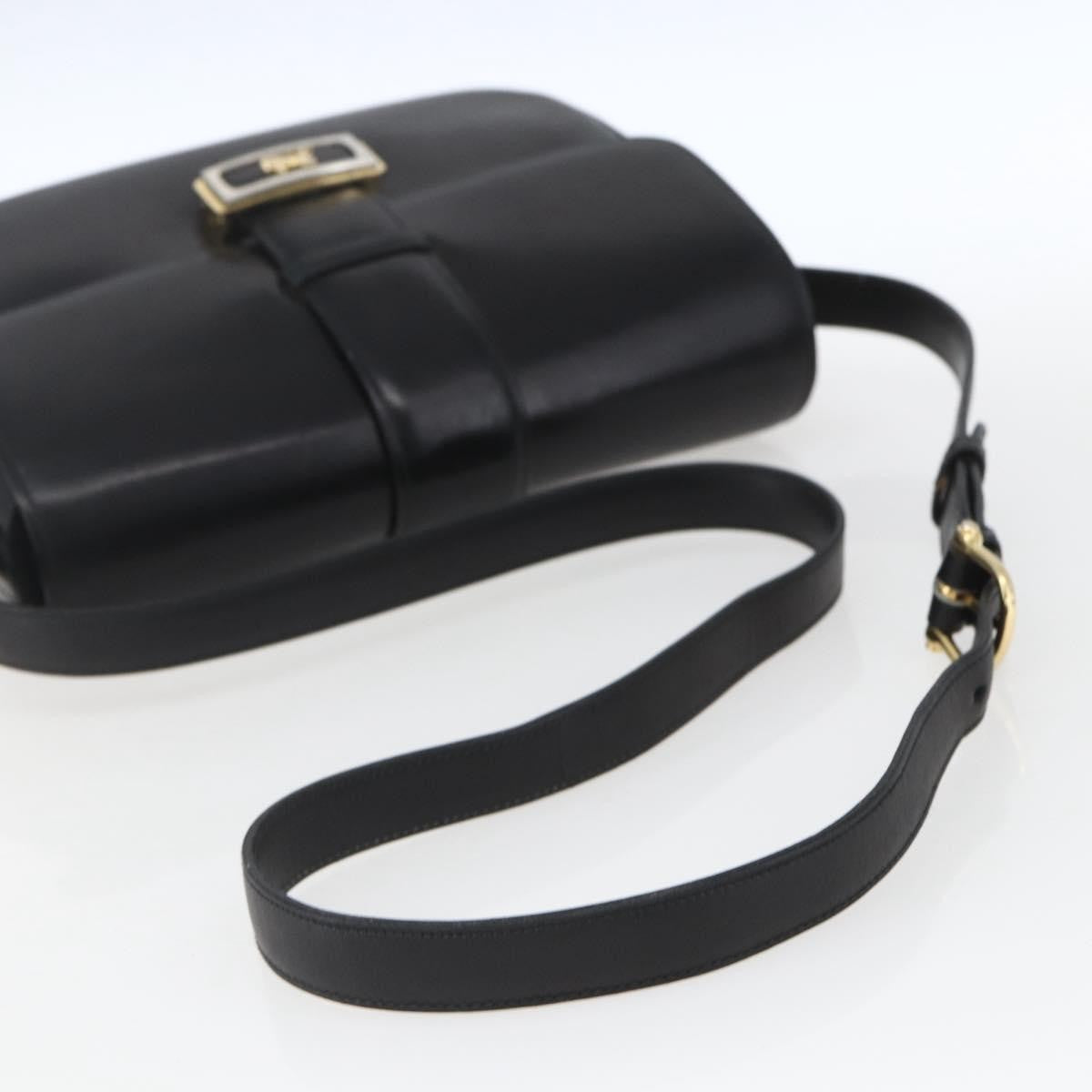 Celine Horse Carriage Leather Black Leather Shoulder Bag Bag (Pre-Owned)