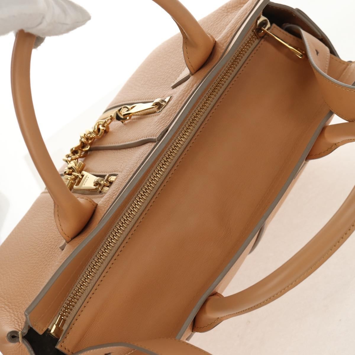 Chloe Cate Satchel Leather Beige Leather Tote Bag Bag (Pre-Owned)