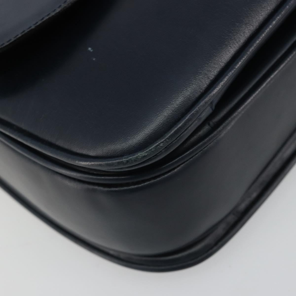 Celine Flap Shoulder Leather Navy Leather Shoulder Bag Bag (Pre-Owned)