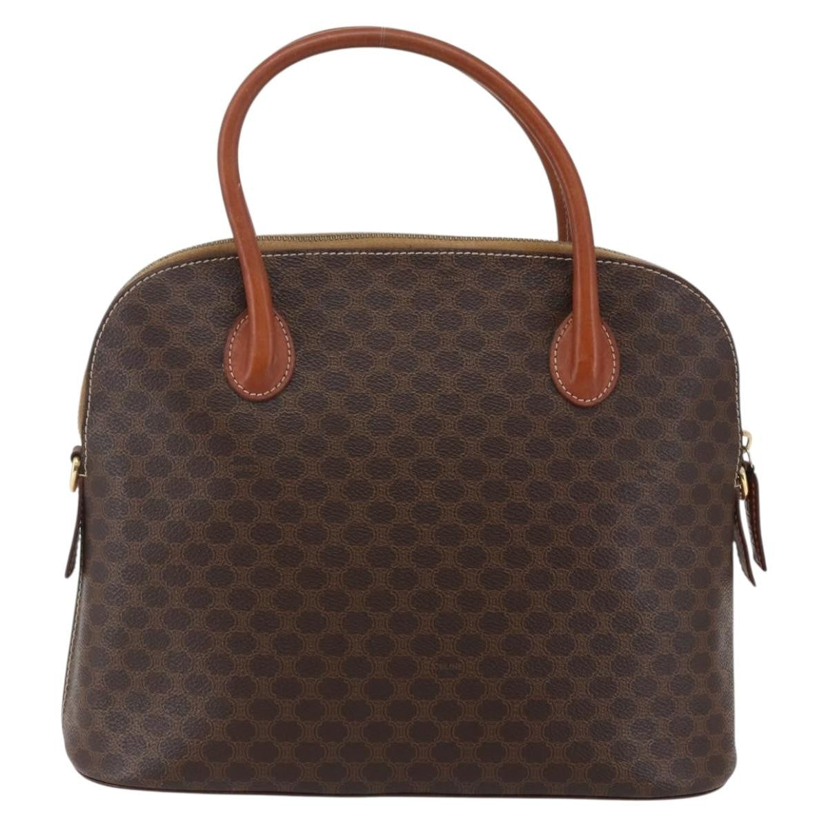 Celine Vintage Macadam Canvas Brown Canvas Handbag (Pre-Owned)