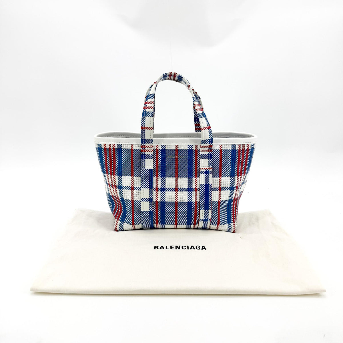 Balenciaga Cabas Tote Canvas And Leather White Leather Shoulder Bag Bag (Pre-Owned)