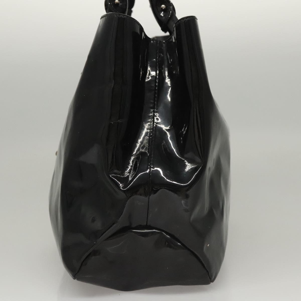 Salvatore Ferragamo Vala Patent Leather Black Patent_Leather Handbag (Pre-Owned)