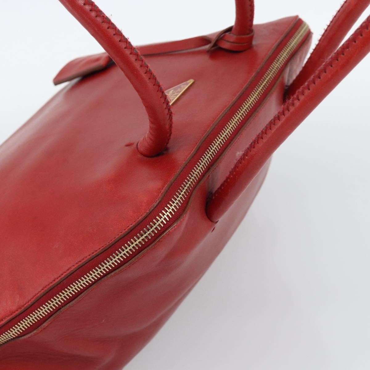 Prada Promenade Saffiano Leather Red Leather Handbag (Pre-Owned)