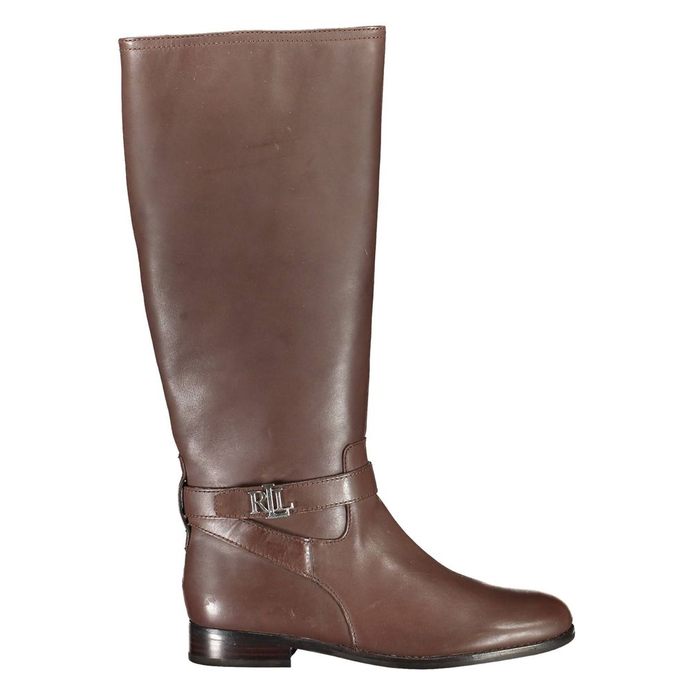 Ralph Lauren Brown Leather Women Women's Boot