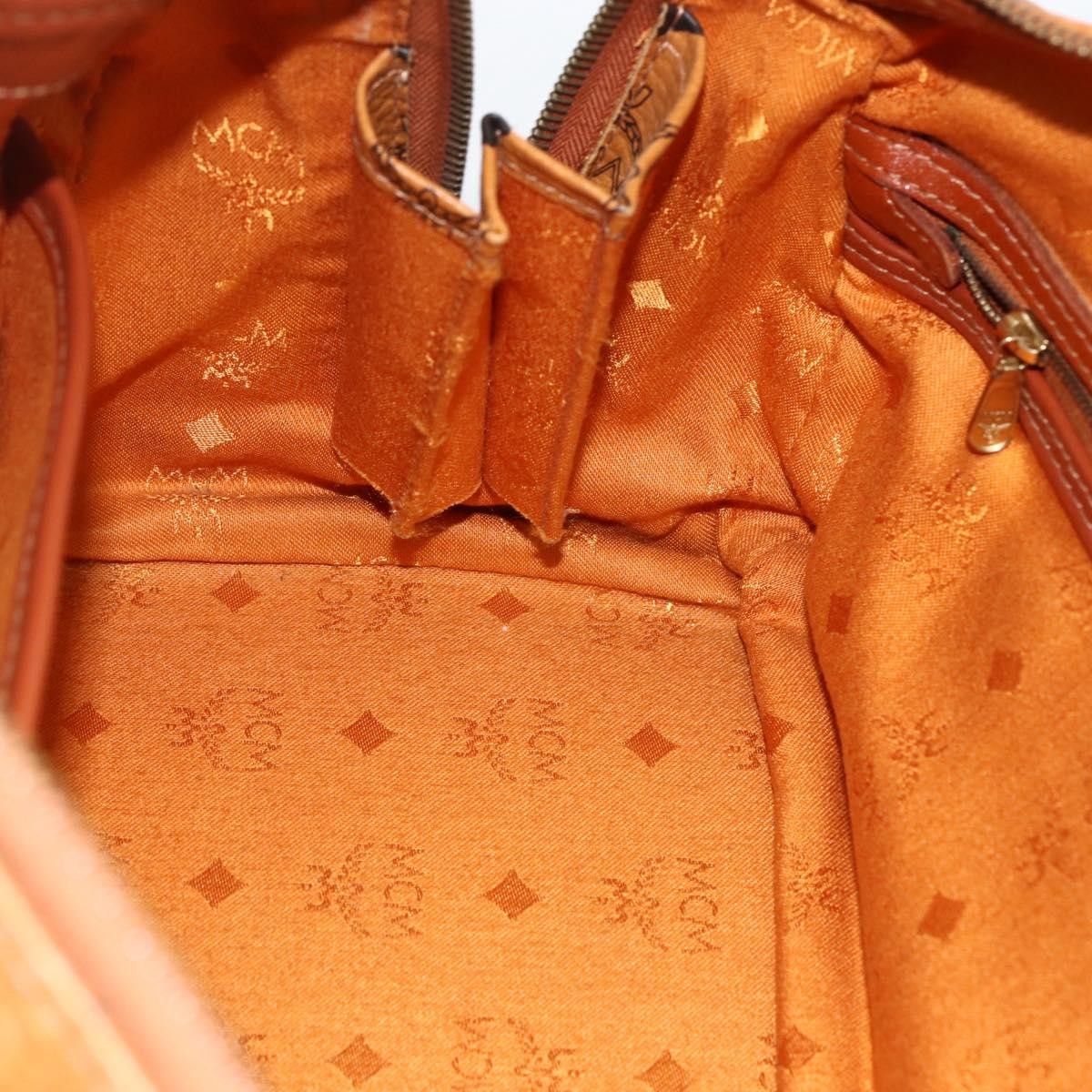 MCM Visetos Logogramme Leather Brown Leather Handbag (Pre-Owned)