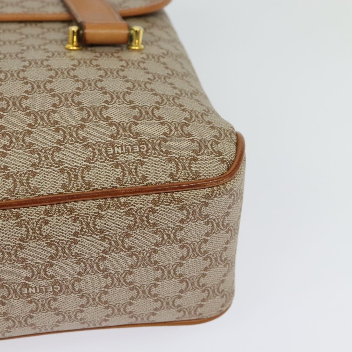 Celine Vintage Macadam Canvas And Leather Beige Canvas Handbag (Pre-Owned)