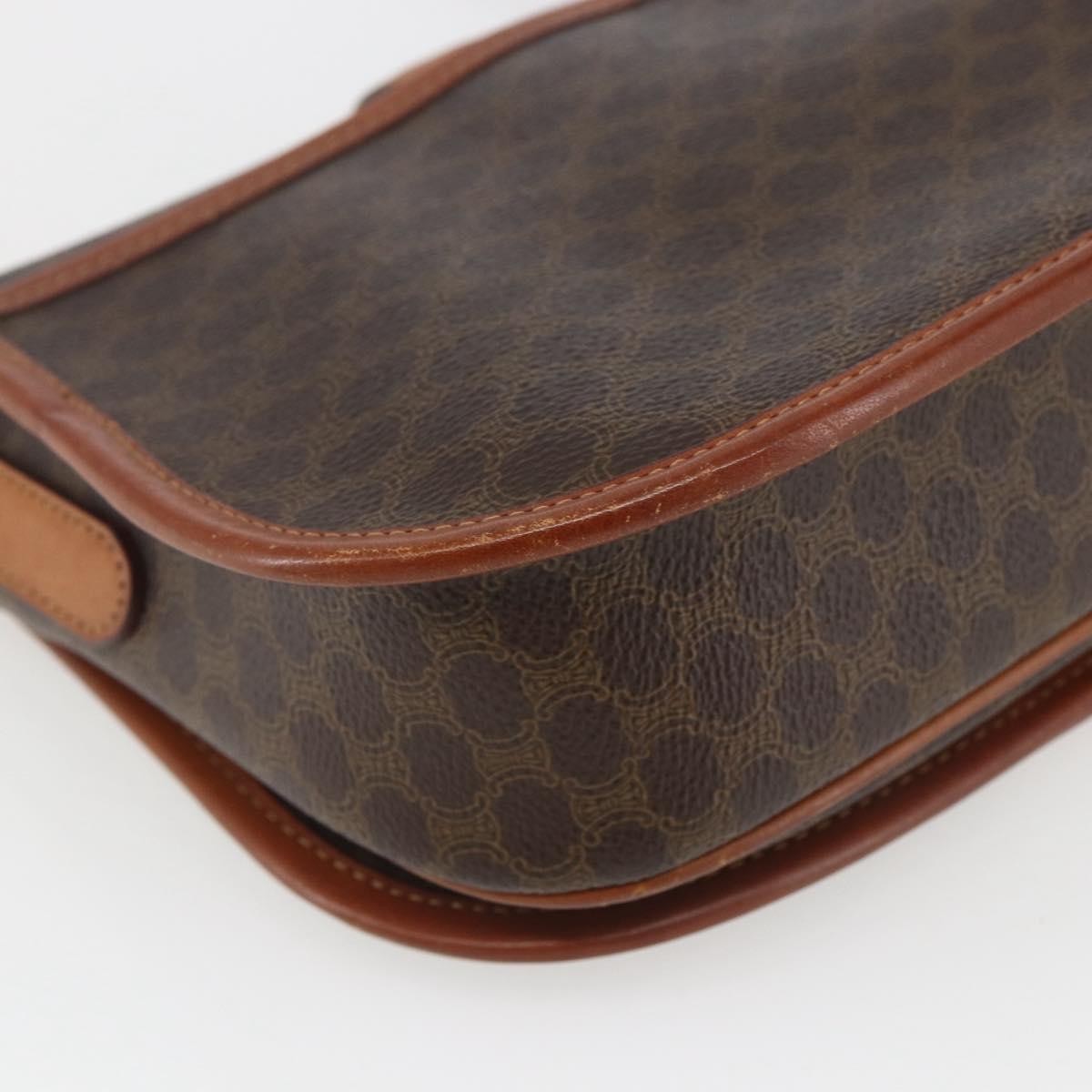 Celine Vintage Macadam Canvas And Leather Brown Canvas Shoulder Bag Bag (Pre-Owned)