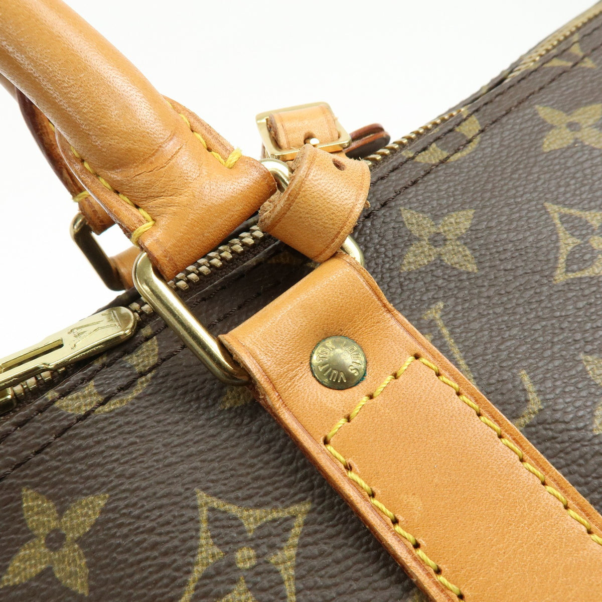 Louis Vuitton Keepall Bandouliere Monogram Canvas Brown Canvas Travel Bag Bag (Pre-Owned)