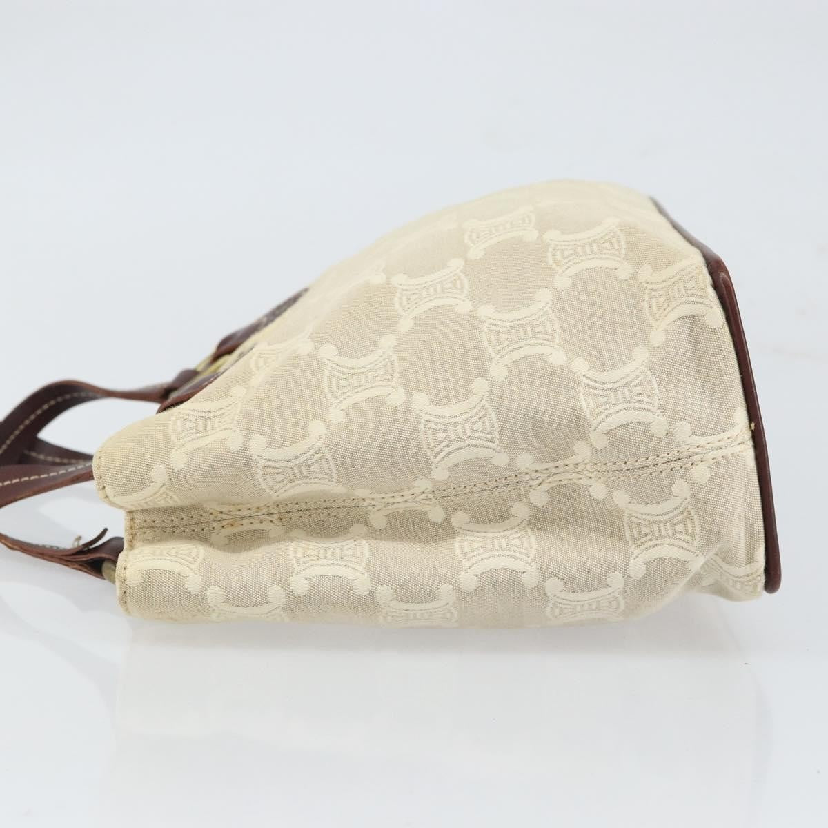 Celine Vintage Macadam Canvas And Leather Beige Canvas Handbag (Pre-Owned)