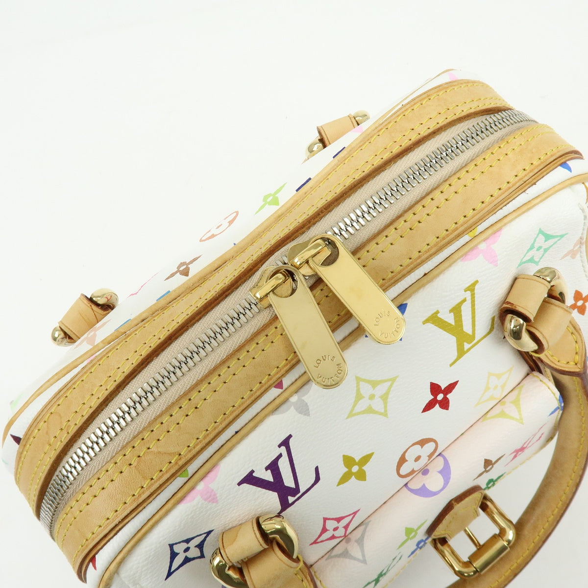 Louis Vuitton Priscilla Monogram Multicolor White Canvas Handbag (Pre-Owned)