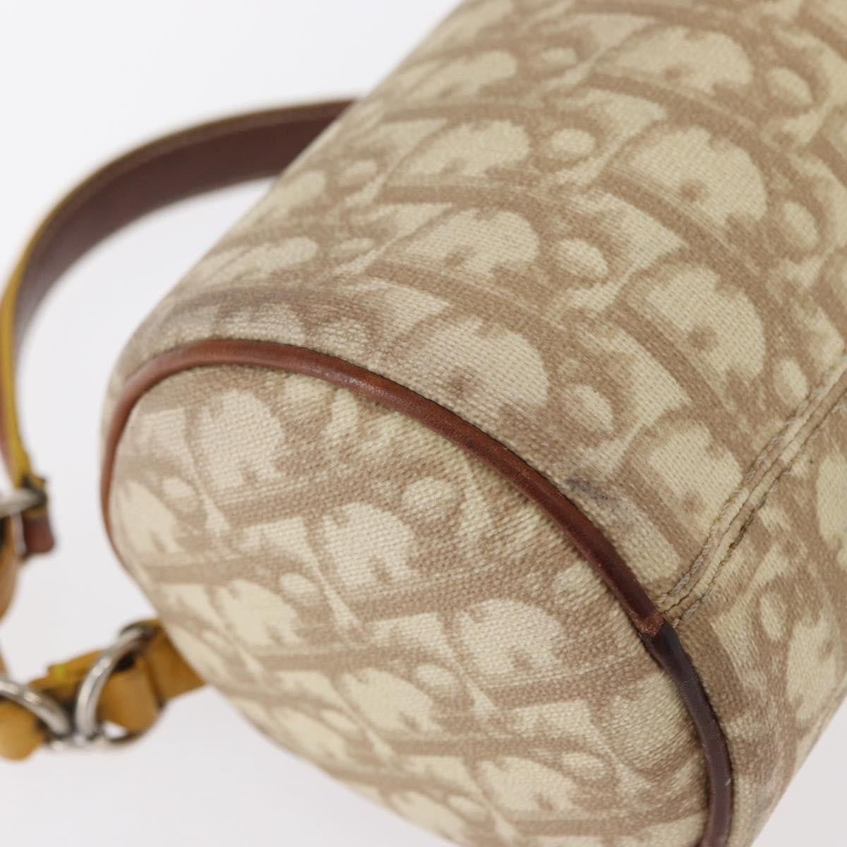 Christian Dior Vintage Trotter Romantique Diorissimo Coated Canvas Beige Canvas Shoulder Bag Bag (Pre-Owned)